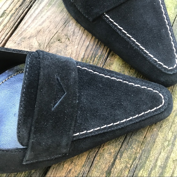 Black Suede Slingback Heels - Picture 4 of 8